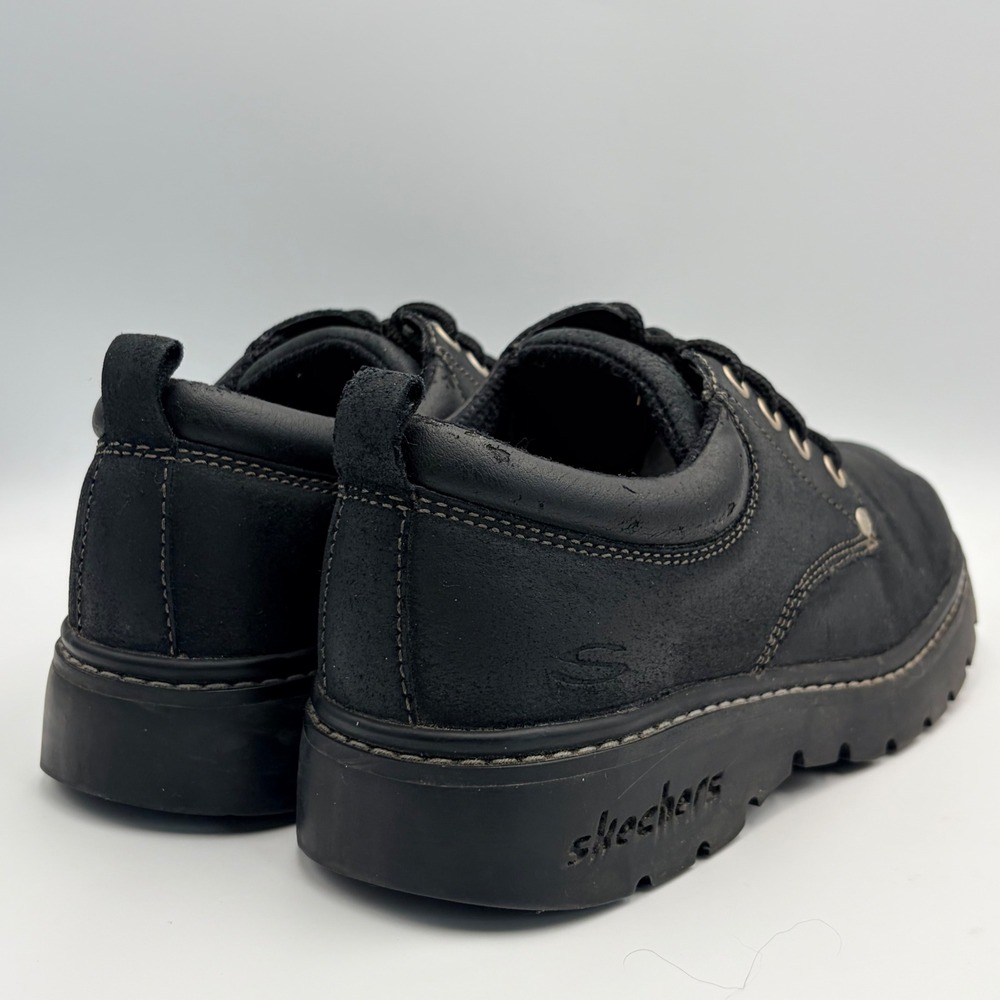 Vintage Skechers Y2K Black Leather Oxford Shoes Womens 7.5 Lug Sole Chunky 2174 - Picture 14 of 14